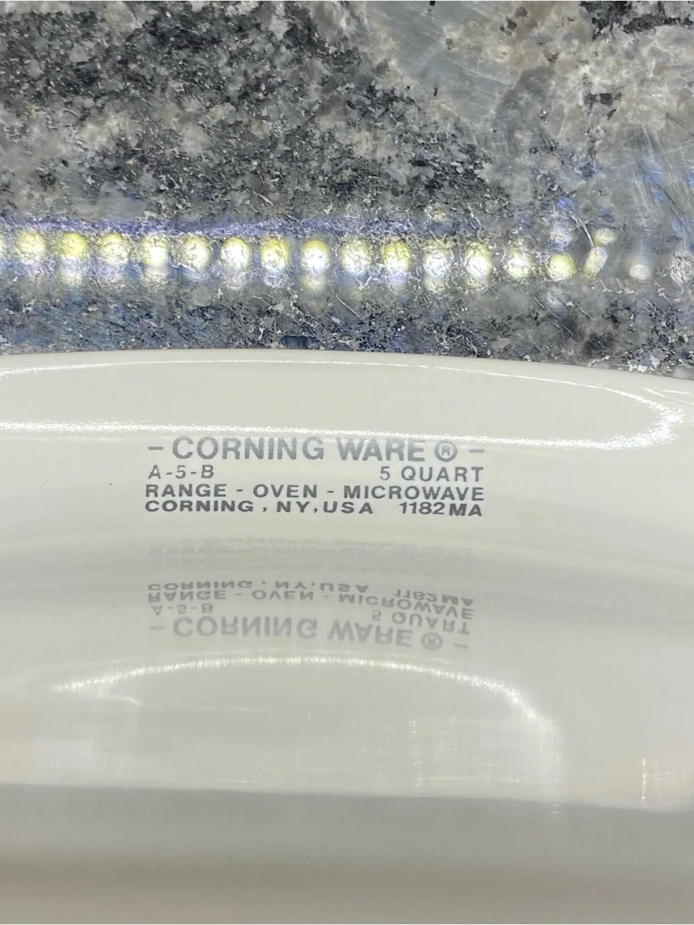 Corningware White 5-Quart Ceramic Casserole Dish W/ Plastic Corning Lid